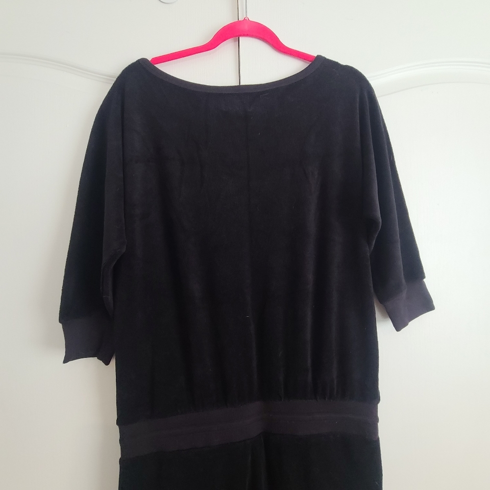 NWT Womens Juicy Couture Black Terry One Piece Romper Jumpsuit Size Large - Picture 6 of 8